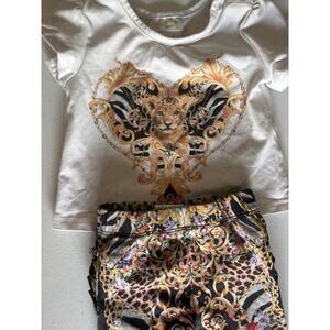 Milla Camilla Baby Girl Top Leggings Set 3 6m Lioness Animal Print